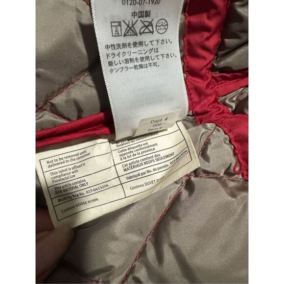 Eddie Bauer Red quilted puffer Goose Down Jacket - Picture 6 of 13